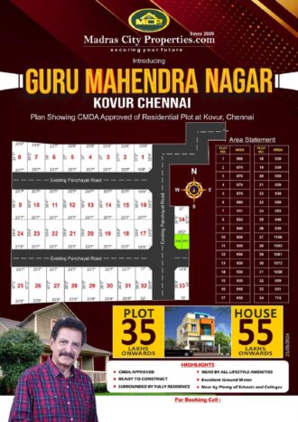 CMDA Approved Residential Plots in Kovur