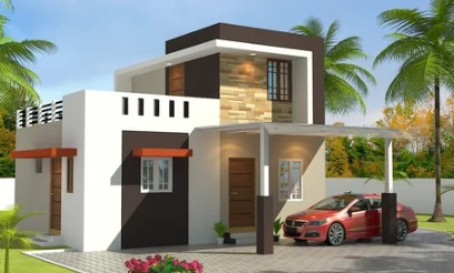 Wide angle shot of spacious villas in pattambi with family-friendly design