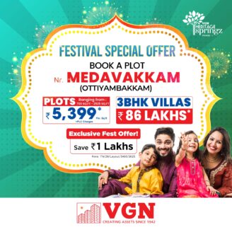 VGN Heritage Springz CMDA Approved Plots in Ottiyambakkam @ 5,399 Per Sqft rate