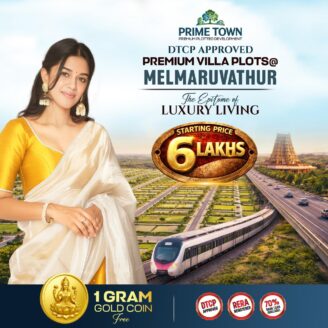 [ PLOT SALE ] DTCP & RERA APPROVED | Melmaruvathur | 0% BROKERAGE | ₹6 Lakhs முதல்!