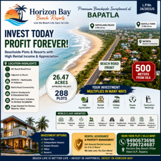 Bapatla Beach Plots for Sale • Beach Resorts in Bapatla • Beach Villas in Bapatla