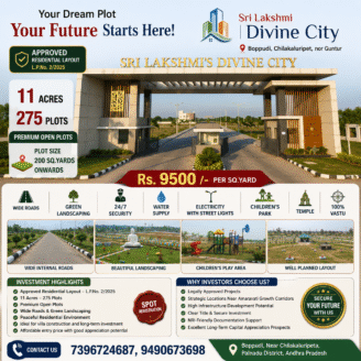 Open Plots in Boppudi, Chilakaluripeta
